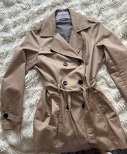 in extenso Damen Trenchcoat Mantel beige Gr. S cotton zweireihig Knopf Gürtel Damen-Trench Mantel price