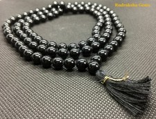 Schwarzer Achat Mala Gebet 108 Perlen Kristall Buddhistisch Meditation Japa Hinduismus Yoga Prayer Beads price