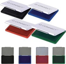 Q CONNECT GUMMISTEMPELKISSEN - GROSS - 126x81MM - SCHWARZ / ROT / BLAU oder GRÜN Stamp & Ink Pad price