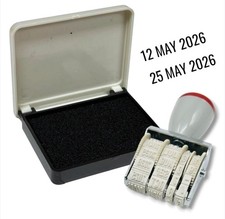 DATUMSSTEMPEL UND SCHWARZES STEMPELKISSEN IDEAL STEMPELN DATIERUNG FÜR SCHULE BÜRO ZUHAUSE Stamp & Ink Pad price