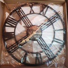 Große Metall Eisen Retro Wanduhr leise nicht tickend batteriebetrieben 40 cm Wall Clock price