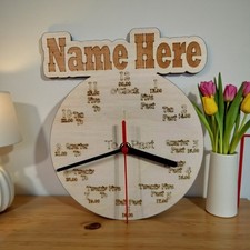 Kinder Wanduhr personalisiert Lernzeit Wanduhr Kindername graviert Wall Clock price