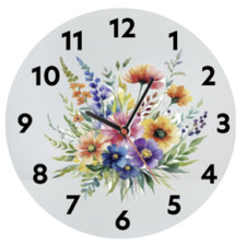 WANDUHR GLAS 20 CM RUND MUTTERTAG BLUMEN KÜCHE SCHLAFZIMMER PERSONALISIERT Wall Clock price