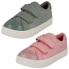 Clarks Mädchen Casual Canvas Schuhe Pattie Lola Pink Silber Mädchen-Casual Schuhe price