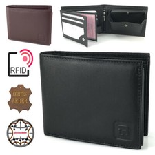 Geldbörse RFID Herren Echt Leder Portemonnaie Quer Format Geldbeutel Brieftasche Herren-Geldbörse price