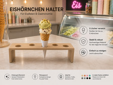 Eishörnchen Halter für 5 Waffeln | Eisdiele Gastronomie Café | 3D Druck Industrial Küche Equipment price