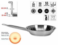 Brat-Pfanne Gastronomie Qualität Edelstahl Ø 28cm Induktion Kapseltopfboden Industrial Küche Equipment price