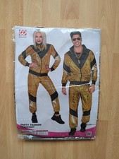 Milano Party Fashion Kostüm Damen oder Herren Tracksuit Größe L gold Jacke Hose Herren-Tracksuit price