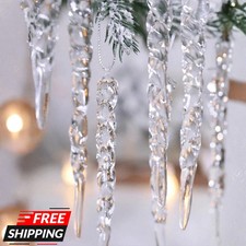 12 Stck. Transparent Gewinde Eiszapfen Anhänger Christbaumschmuck Szene Deko Christmas Tree price