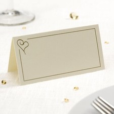 Tischplatz Namenskarten x 50 - Gold und Elfenbein Herz für Hochzeit Konferenz Party Conference Table price