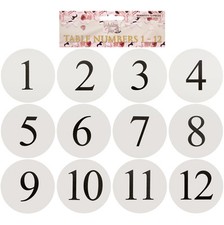 WEISSE RUNDE TISCHKARTEN HOCHZEIT NUMMERIERT 1-12, PARTY, ANLASS, KONFERENZ Conference Table price