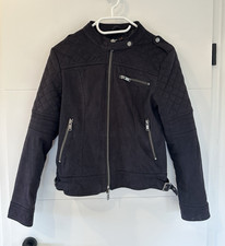 FB Sister Damen Jacke S schwarz kurz Kunstleder Wildleder-Imitat Damen-Jacke price