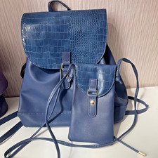 Rucksack Tasche Blau Set mit Handytasche Kunstleder Royal Blue Damen Backpack Damen-Backpack price