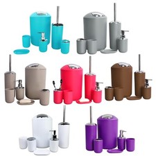 6tlg Badset Badezimmer Zubehör Set Bad Set Mülleimer WCBürste Seifenspender Nr.2 Badezimmer-Care Zubehör price