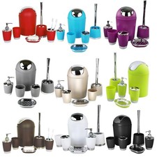 6tlg Badset Badezimmer Zubehör Set Bad Set Mülleimer WCBürste Seifenspender Nr.1 Badezimmer-Care Zubehör price