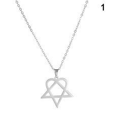 Classic simple Heartagram Star Heart Stainless Steel Pendant Necklace jewelry Silver Necklace price