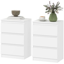 HOMCOM Nachttisch 2er Set Beistelltisch mit 3 Schubladen Refurbished Nachttisch price