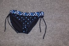 BIKINI UNTERTEIL BADE SLIP GRÖSSE 38 DUNKEL BLAU MIT UMSCHLAG SEITLICH RAFFBAR Bikini price