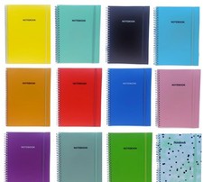 A4/A5 NOTIZBLOCK SPIRAL POLY PASTELL GEBÄNDERT DOPPELDRAHT NOTIZBUCH BLATT LINIERT Notebook & Notepad price