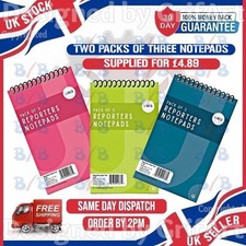 6er PACK NOTIZBLOCK SPIRAL KURZSCHRIFT REPORTER NOTIZBUCH NOTIZBLOCK PAPIER LINIERT LINIERT Notebook & Notepad price