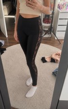 schwarze leggings mit spitze an der seite von New Yorker Gr. S Leggings price