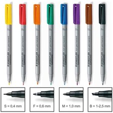STAEDTLER Folienstift Lumocolor S F M permanent non-permanent [8 Farben] Marker Stift price