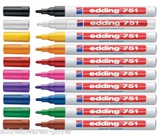 Edding 751 Lackmarker Lackmalstift Lackstift 1-2mm 10 Farben wählbar Marker Stift price
