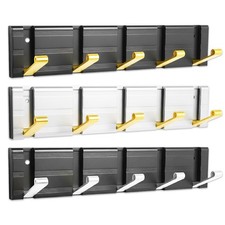 Kleiderhaken Reling Wandhänger Metall Regal 5 Küche Büro Bad Schwarz Silber Gold Bürogarderobe price