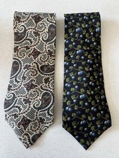 Valentino Krawatte 100 % Seide Krawatte x2 Italien Vintage Paisley & Trauben Tie price
