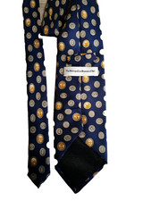 The Metropolitan Museum of Art Seidenkrawatte dunkelblau Münzdruck Muster Medaillon Tie price