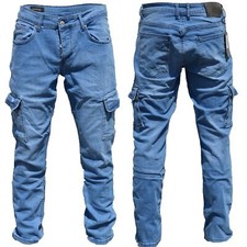 Herren Cargo Jeans Regular Slim Cargohose Destroyed  Schwarz Grau Blau 2025 Hose Herren-Jeans / Denim Hosen price