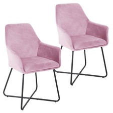 B-Ware SVITA JOSIE Dining 2er Set Esszimmerstuhl Sessel Polsterstuhl Samt Pink Dining Zimmer-Set / Set price