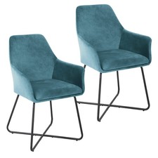 B-Ware SVITA JOSIE Dining 2er Set Esszimmerstuhl Sessel Polster-Stuhl Petrol Dining Zimmer-Set / Set price