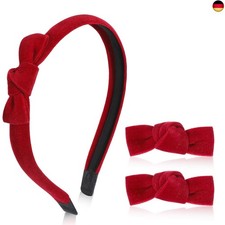 3 Stück Roter Samt Haarreif und Schleifen Set, Elegante Schleife Haarspange Haarspangen, Haarreifen & Haarbänder price