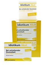 24 Schokolinsen Idiotikum Akut Tabelettenform Geburtstag Geschenk Scherzartikel Geschenkartikel price
