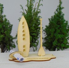 Geldgeschenk Stand Up Brett mit Paddel aus Holz Personalisiert zum Geburtstag Geschenkartikel price