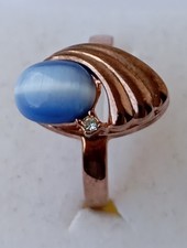 Modeschmuck Kupfer mit Hellblauweiss schimmerten Stein und Kleinen Markasit Ring Modeschmuckring price