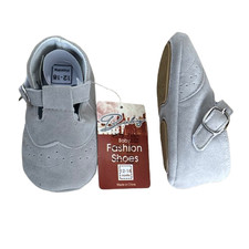 Baby Kleinkind Schuhe Größe 12-18 Monate erstes Gehen flexible Sohle Wildleder Kunstschnalle Unisex-Kinder-Lauflernschuhe price