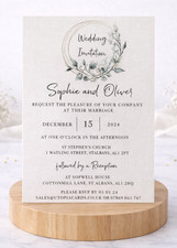 Personalisierte Hochzeitseinladungen & Schreibwaren | Luxus Leinenkarte | 10er Pack Davetiye price
