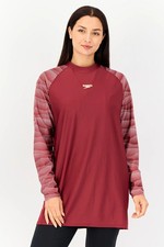 Speedo Damen rot bescheiden Deluxe Langarm Rash Guard Tunika Größe 8 neu mit Etikett Modest-Tunika price