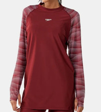 SPEEDO Damen rot Langarm bescheiden Schwimmen Tunika Top Damengröße UK 8 NEU Modest-Tunika price