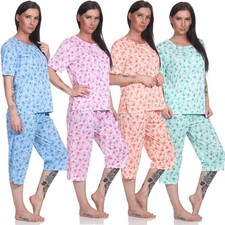 Damen Pyjama 2 teiliger Schlafanzug Hausanzug 3/4 Sommer; M L XL 2XL Damenpyjama price