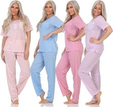 Damen Pyjama zweiteiliger Schlafanzug Nachtwäsche, Gr. M L XL 2XL Damenpyjama price