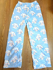 temu Damen Pyjamahose XS Cinnamoroll Sanrio Fleece blau/weiß Zugband Damenpyjama price