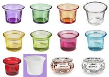 Teelichtglas  * Teelichthalter *  Auswahl aus verschiedenen Farben Glasfarbe price