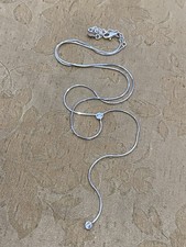 Sterling Silber 925 Dyadema Italien facettierte klare Kristall Lariat Halskette 18" Swarovski Kolye price