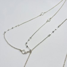 Kristall Cluster Perle Silber Ton Halskette Fee Zart Flapper Extra Lang 48" Swarovski Kolye price
