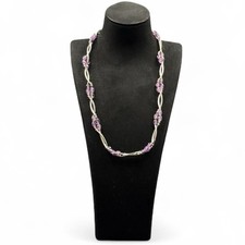 9 Zoll echte Amethyst Kristall Halskette - echter natürlicher Edelstein Schmuck - Swarovski Kolye price