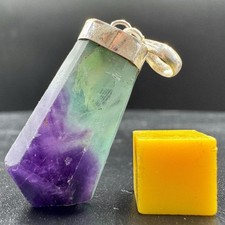 Fluorit Bleistift Anhänger Natur Fluorit Kristall Halskette Spitze Schmuck Swarovski Kolye price