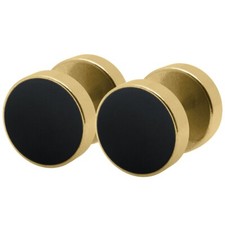 1 Paar Fakeplugs rund gold schwarz silber Piercing Ohrstecker Edelstahl Plugs Gold- & Silber-Piercing price